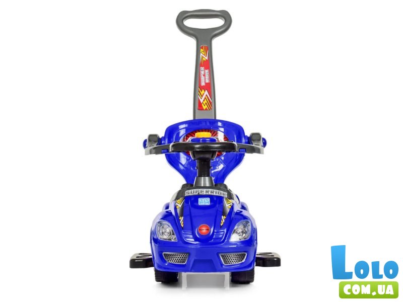 Автомобиль для прогулок – толокар с родительской ручкой, Bambi (синий)
