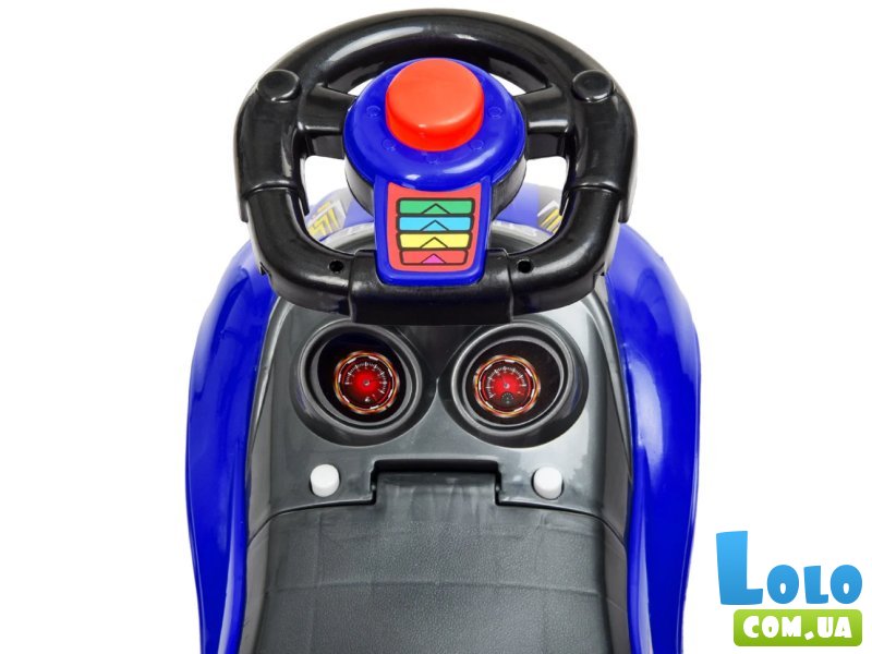 Автомобиль для прогулок – толокар с родительской ручкой, Bambi (синий)