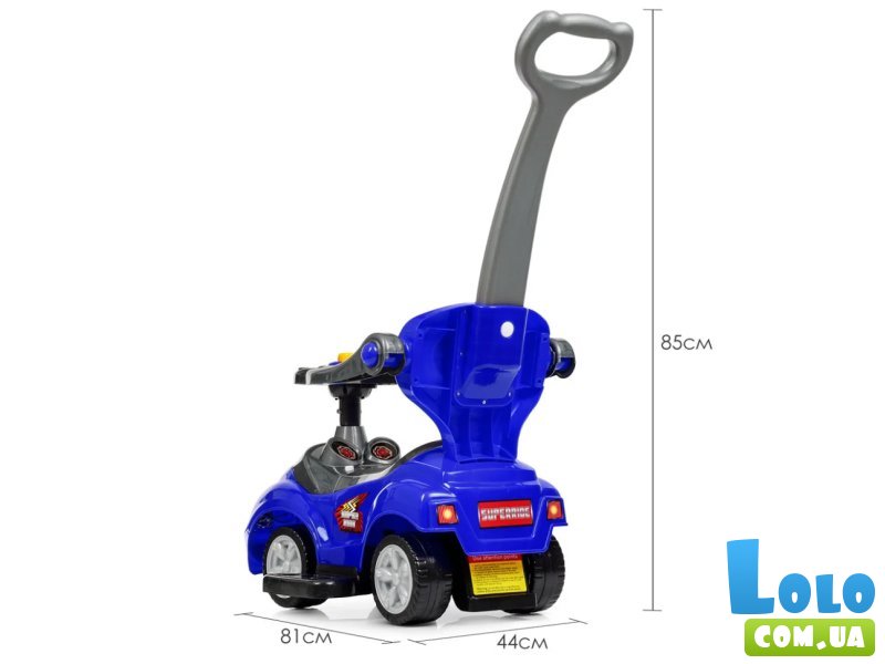 Автомобиль для прогулок – толокар с родительской ручкой, Bambi (синий)