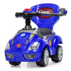 Автомобиль для прогулок – толокар с родительской ручкой, Bambi (синий)