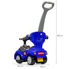 Автомобиль для прогулок – толокар с родительской ручкой, Bambi (синий)