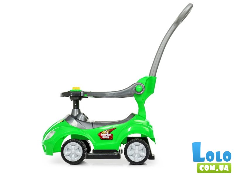 Автомобиль для прогулок – толокар с родительской ручкой, Bambi (зеленый)