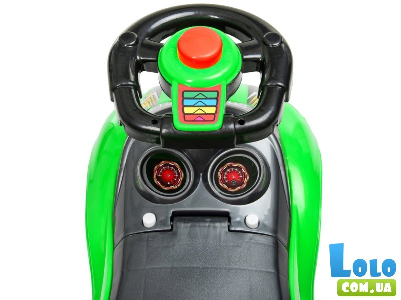 Автомобиль для прогулок – толокар с родительской ручкой, Bambi (зеленый)