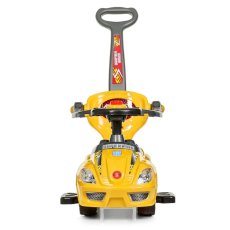 Автомобиль для прогулок – толокар с родительской ручкой, Bambi (желтый)