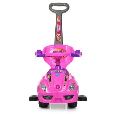 Автомобиль для прогулок – толокар с родительской ручкой, Bambi (розовый)