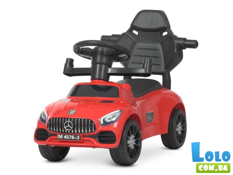 Автомобиль для прогулок – толокар с родительской ручкой Mercedes, Bambi Racer