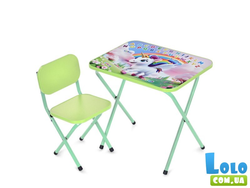 Столик со стулом Единорог, Bambi (салатовый)