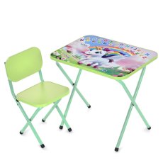 Столик со стулом Единорог, Bambi (салатовый)