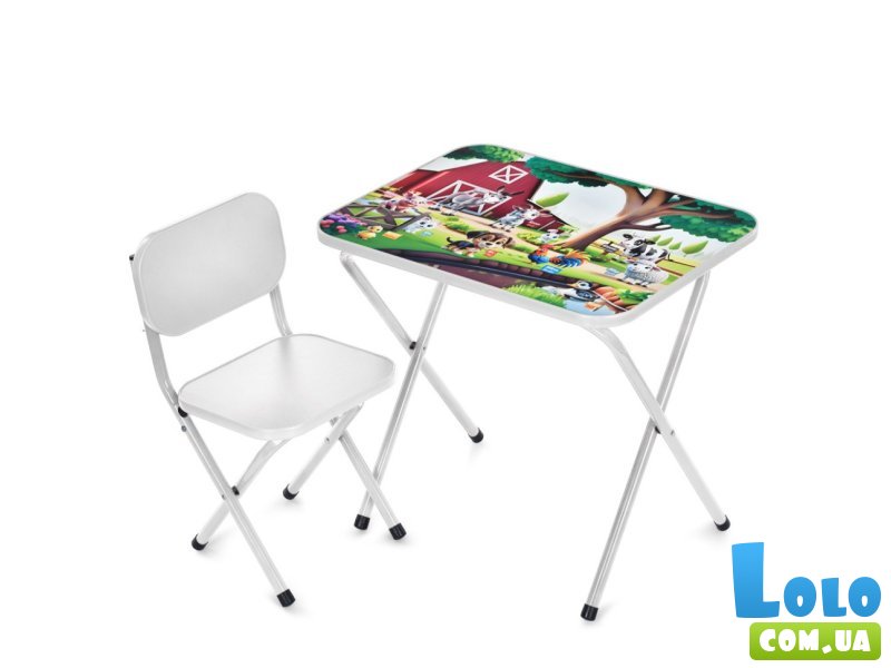 Столик со стулом Домашние животные, Bambi (белый)