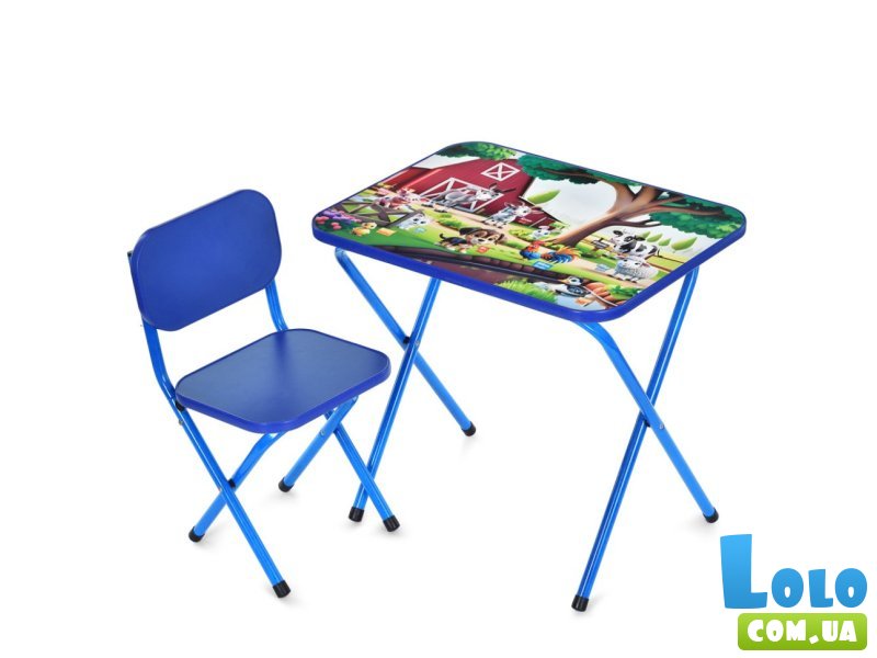 Столик со стулом Домашние животные, Bambi (синий)