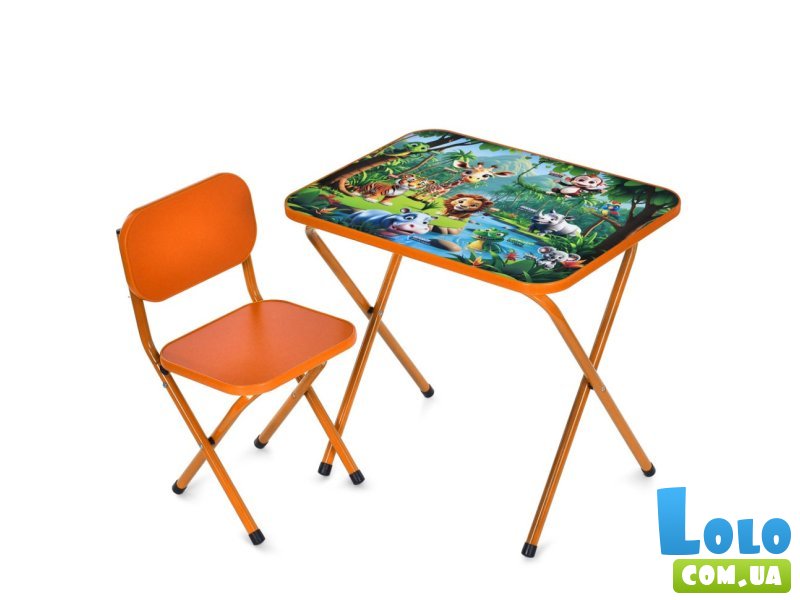Детский столик со стулом Зверюшки, Bambi (оранжевый)
