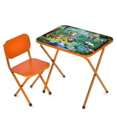 Детский столик со стулом Зверюшки, Bambi (оранжевый)