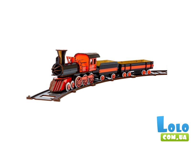 Деревянный 3D конструктор Поезд, PuzzleOk (Puz-00924), 231 дет.