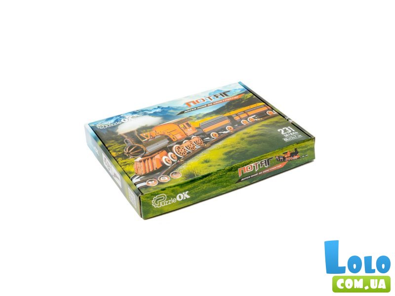 Деревянный 3D конструктор Поезд, PuzzleOk (Puz-00924), 231 дет.