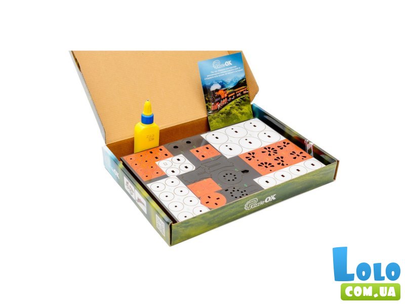 Деревянный 3D конструктор Поезд, PuzzleOk (Puz-00924), 231 дет.