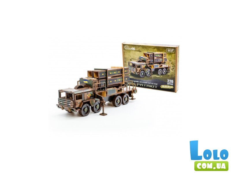 Деревянный 3D конструктор ЗРК Patriot, PuzzleOk (25220), 220 дет.