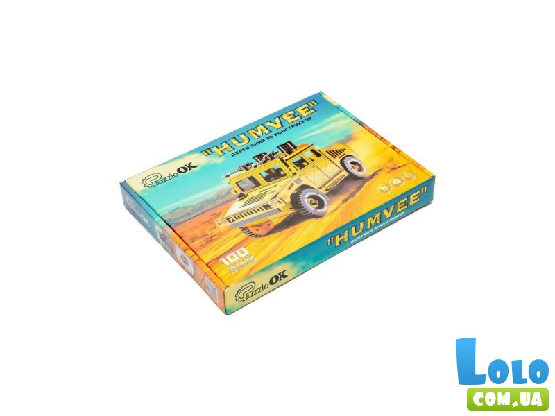 Деревянный 3D конструктор Humvee, PuzzleOk (Puz-00927), 100 дет.