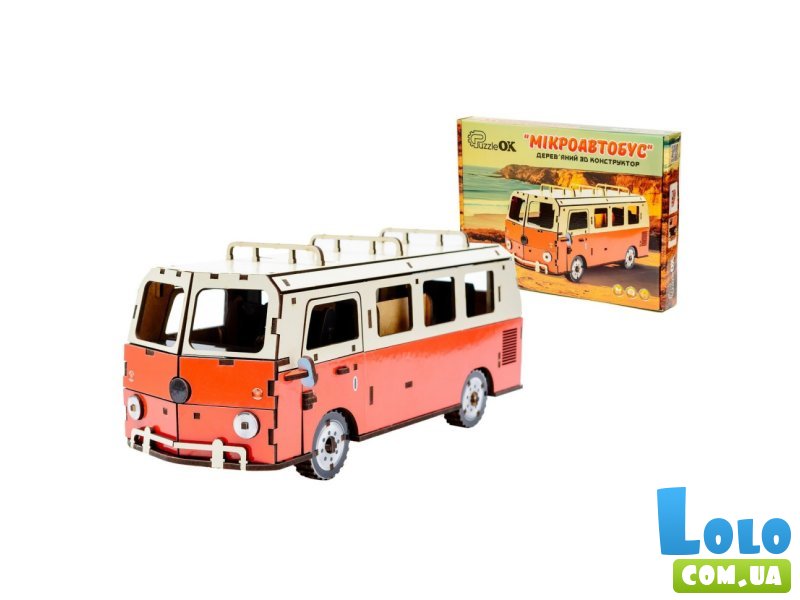 Деревянный 3D конструктор Микроавтобус, PuzzleOk (Puz-00926), 156 дет.