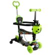 Самокат 5 в 1 Maxi с родительской ручкой и защитой, Best Scooter (салатовый монстрики)