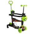 Самокат 5 в 1 Maxi с родительской ручкой и защитой, Best Scooter (салатовый насекомые)