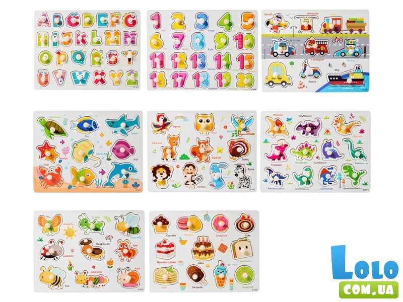 Деревянные пазлы-вкладыши (в ассортименте)