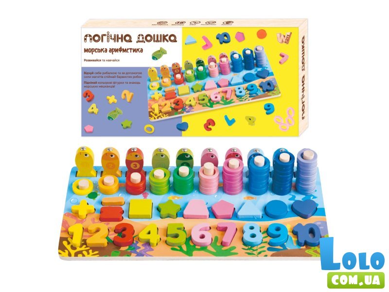 Деревянная логическая доска Морская арифметика, WToys