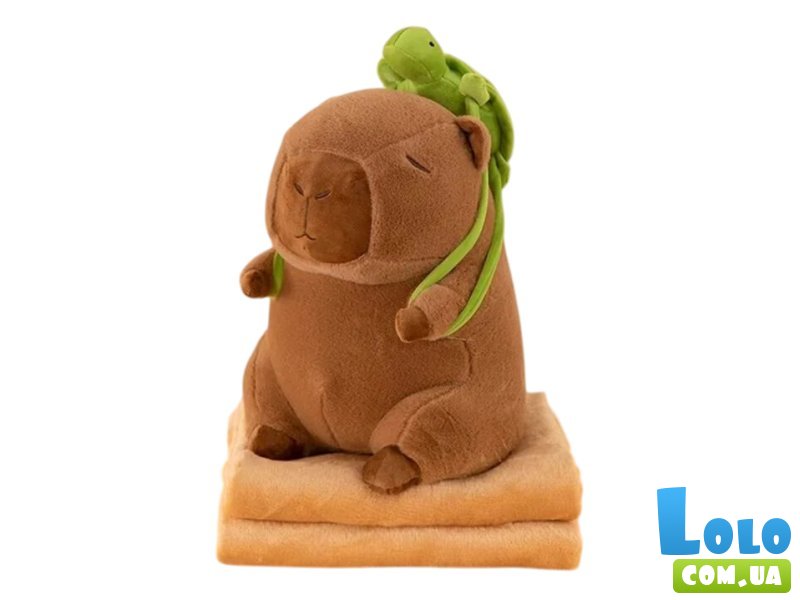 Мягкая игрушка Капибара с пледом, 40 см