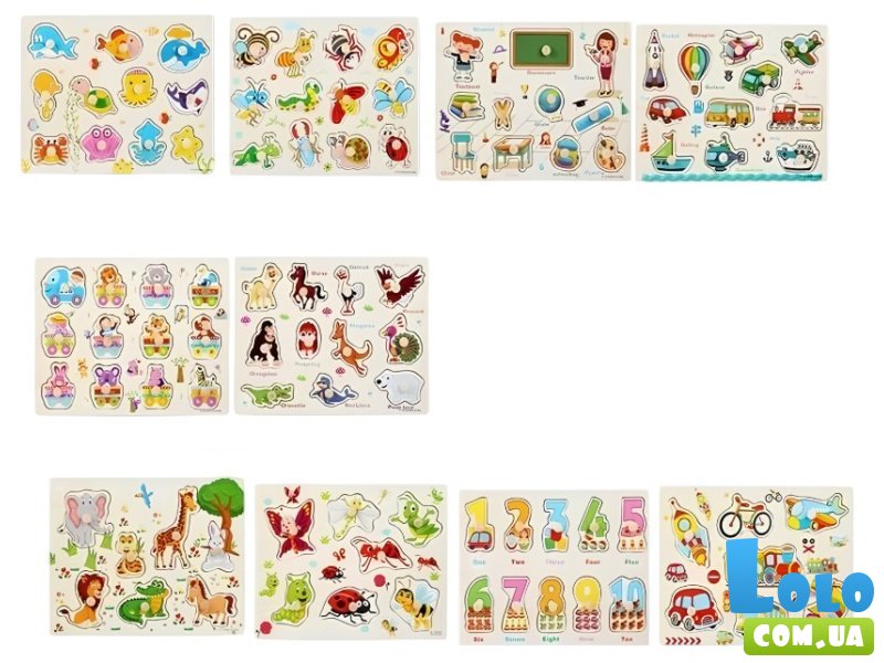 Деревянные пазлы-вкладыши (в ассортименте)