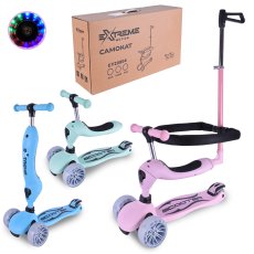 Самокат детский трехколесный с родительской ручкой (в ассортименте)