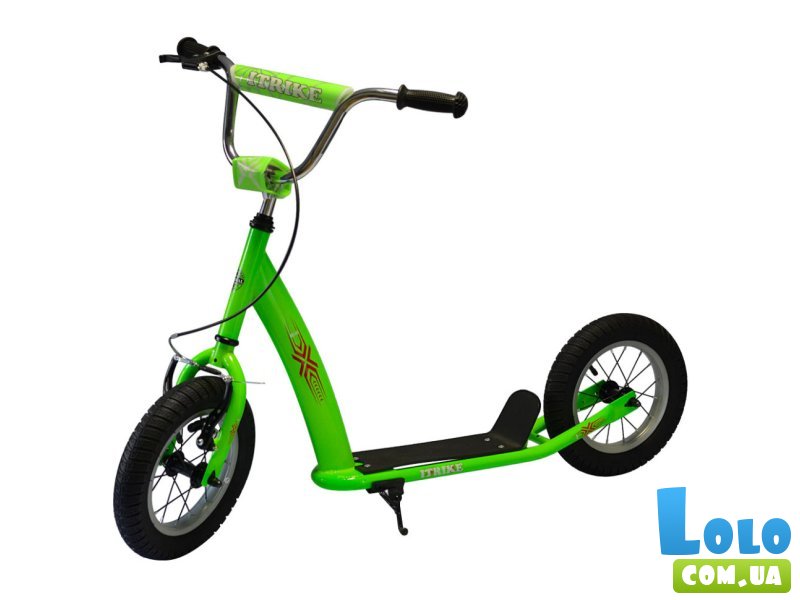 Самокат городской с надувными колесами, iTrike (салатовый)