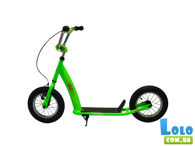Самокат городской с надувными колесами, iTrike (салатовый)