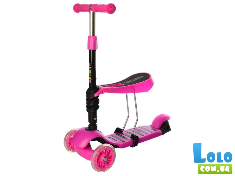 Детский самокат Maxi 3 в 1, iTrike (розовый)