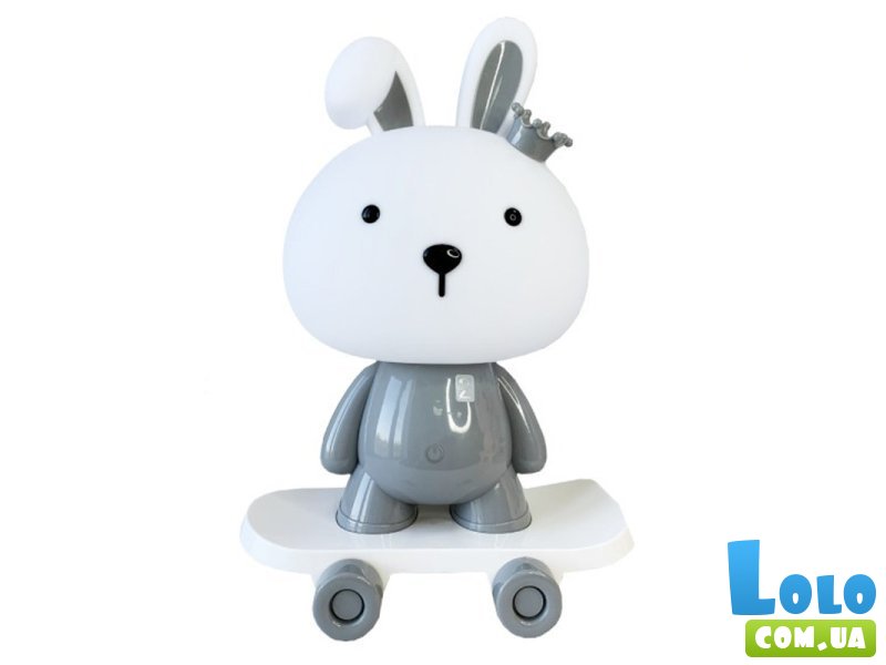 Ночник детский Зайчик на скейте, Mega Zayka (серый)