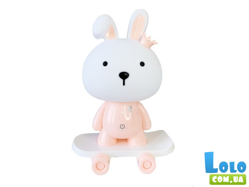 Ночник детский Зайчик на скейте, Mega Zayka (розовый)