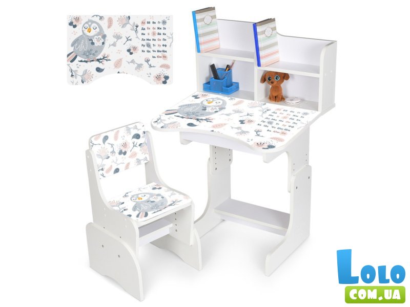 Детская парта со стулом Птичка, Bambi (белый)