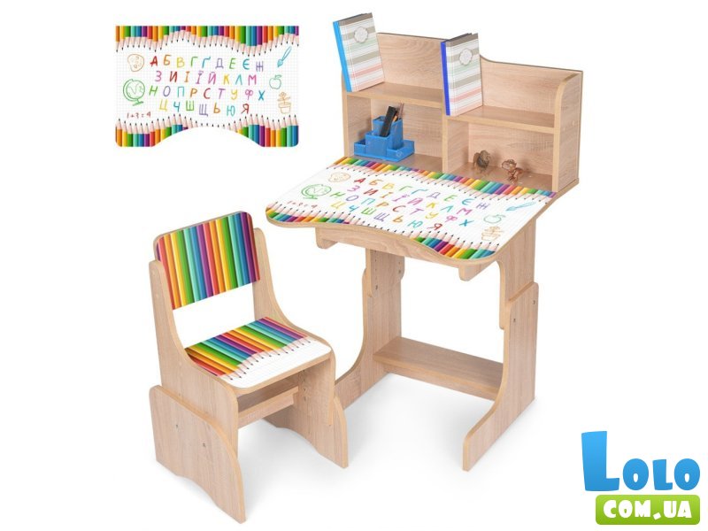 Детская парта со стулом Карандаши, Bambi (коричневый)