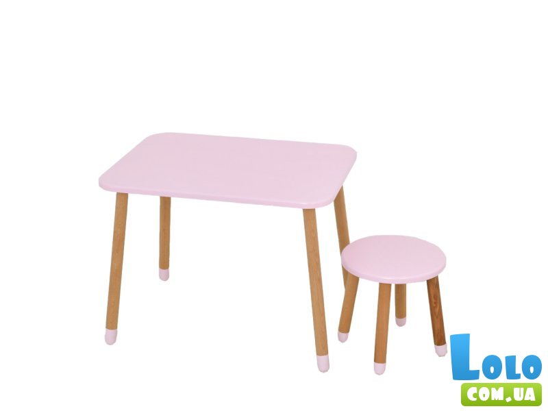 Детский стол с табуреткой, Bambi (розовый)