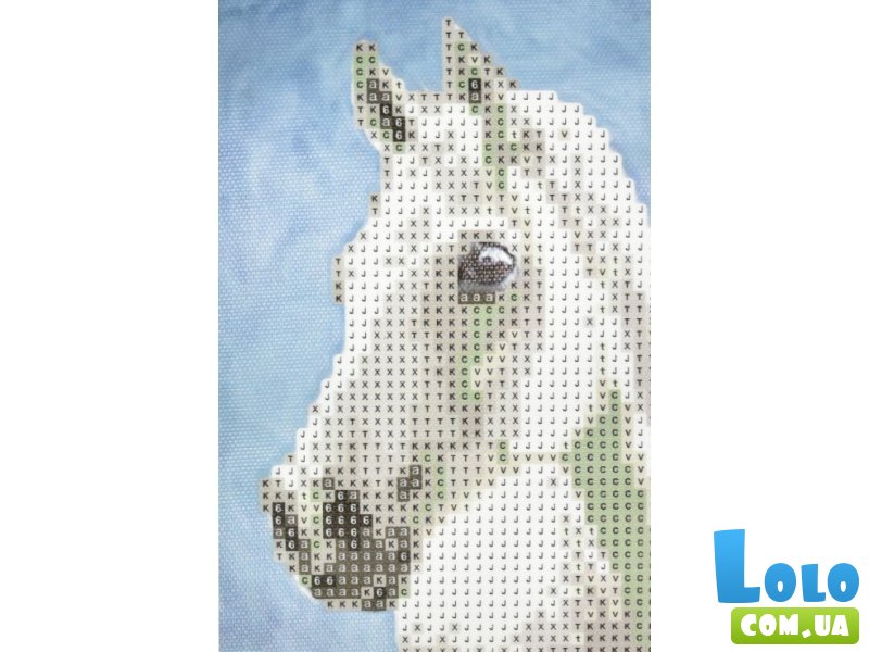 Алмазная мозаика Белая лошадь без подрамника, Strateg (10х15 см)