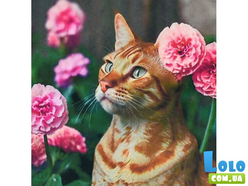 Алмазная мозаика Рыжий кот, Strateg (30х30 см)