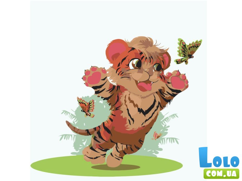 Картина по номерам Тигренок, Strateg (30х30 см)