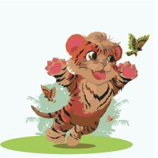 Картина по номерам Тигренок, Strateg (30х30 см)