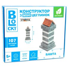 Строительный набор для творчества из мини-кирпичиков BLOCKY Башня, Strateg