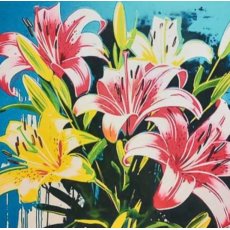 Алмазная мозаика Лилии в голубой тишине, Strateg (30х30 см)