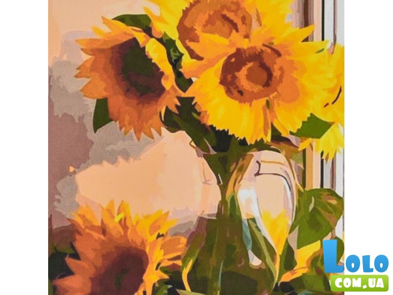 Алмазная мозаика Подсолнухи в вазе, Strateg (30х30 см)