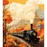 Картина по номерам Поезд и осенний пейзаж, Strateg (40х50 см)