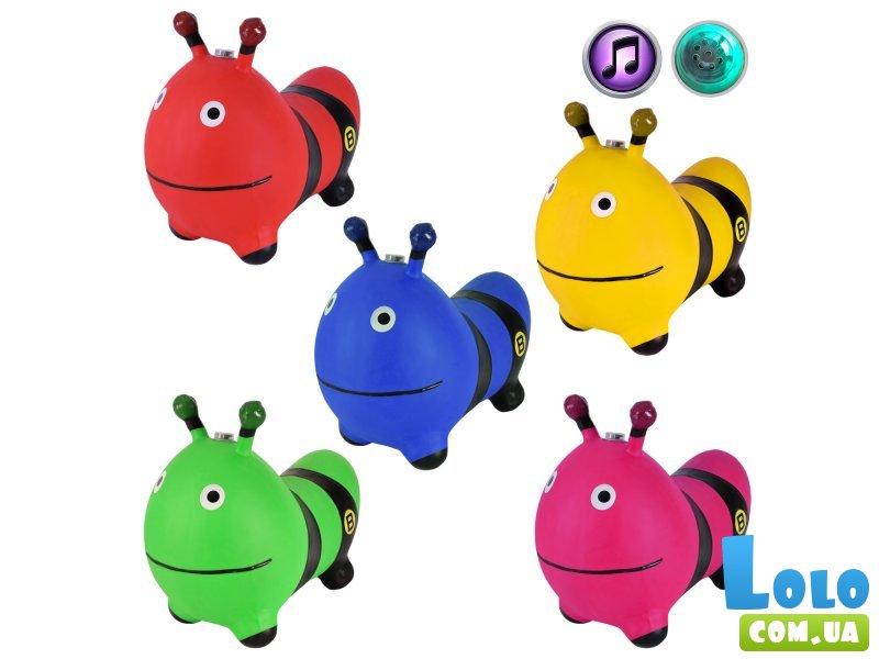 Прыгун резиновый музыкальный Пчелка (в ассортименте)
