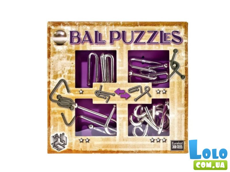 Набор металлических головоломок Purple, Ball Puzzles