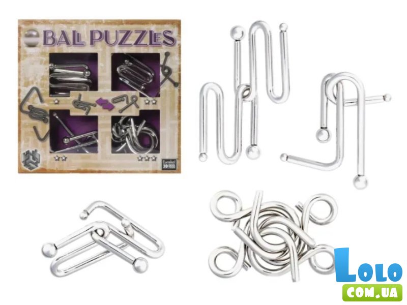 Набор металлических головоломок Purple, Ball Puzzles