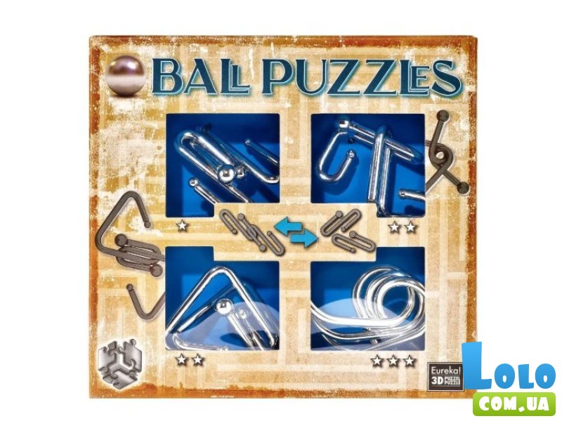 Набор металлических головоломок Blue, Ball Puzzles