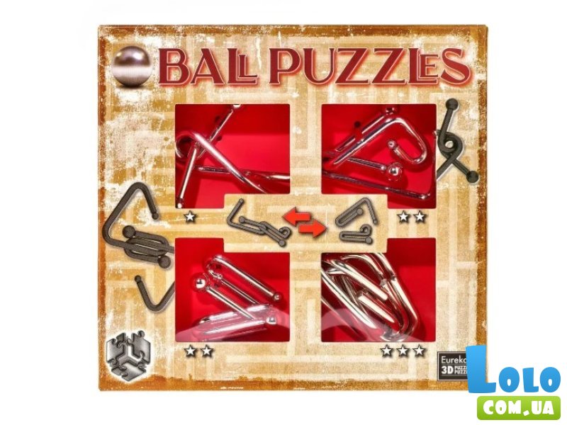Набор металлических головоломок Red, Ball Puzzles